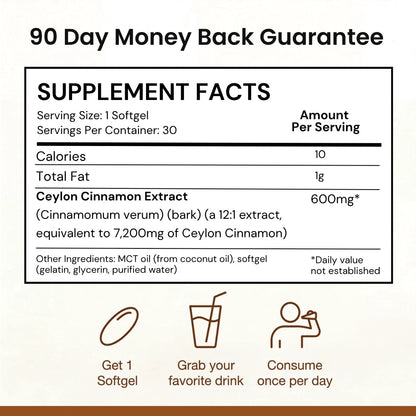 VeyroNova™ | Ceylon Cinnamon 7200mg Equivalent with MCT Oil